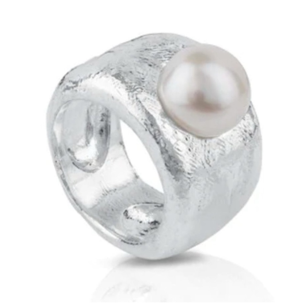 TOUS Silver Duna Ring With Pearl